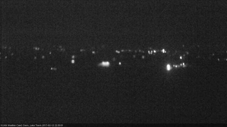 Lake Travis webcam, February 13, 2017 9:45 PM CT