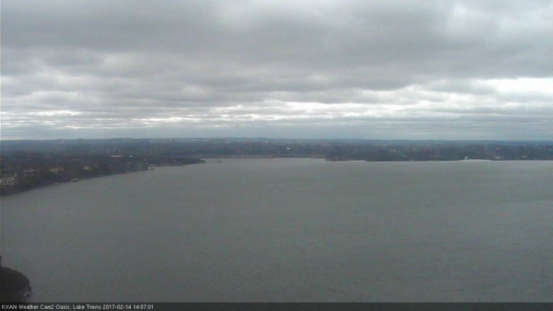 Lake Travis webcam, February 14, 2017 1:35 PM CT