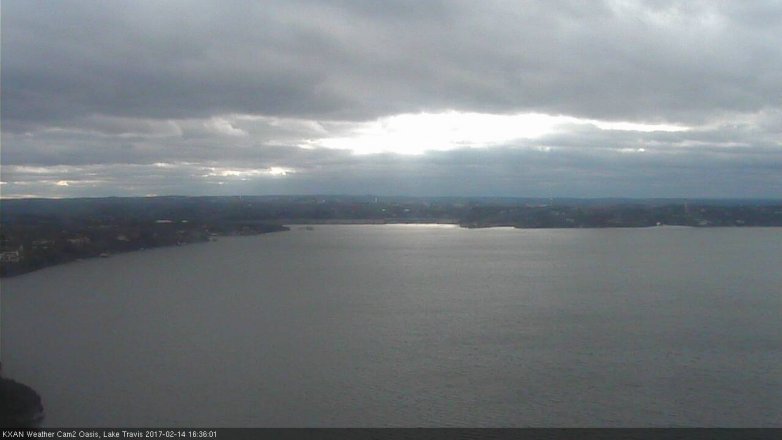 Lake Travis webcam, February 14, 2017 3:50 PM CT
