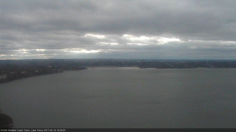 Lake Travis webcam, February 14, 2017 3:55 PM CT