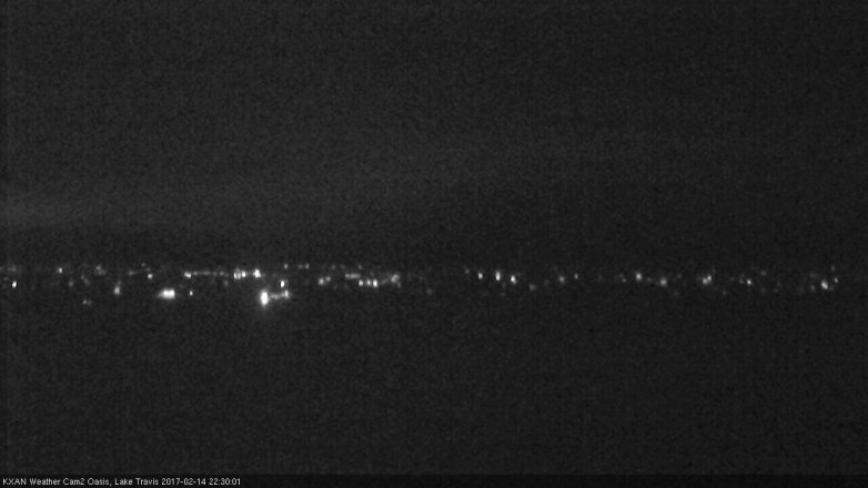 Lake Travis webcam, February 14, 2017 9:45 PM CT