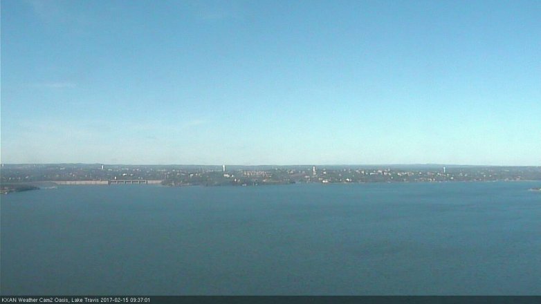 Lake Travis webcam, February 15, 2017 9:00 AM CT