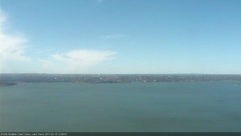 Lake Travis webcam, February 15, 2017 11:30 AM CT