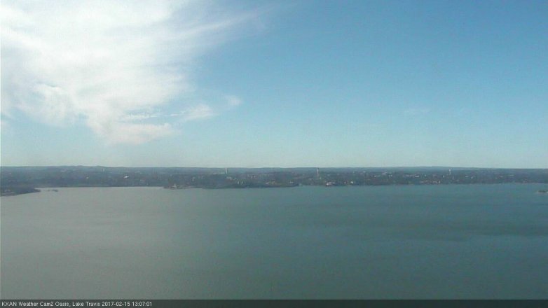 Lake Travis webcam, February 15, 2017 12:15 PM CT