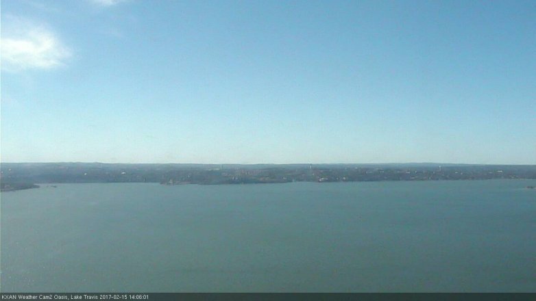Lake Travis webcam, February 15, 2017 1:25 PM CT