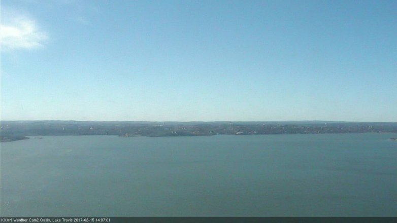 Lake Travis webcam, February 15, 2017 1:35 PM CT