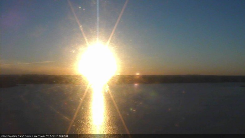 Lake Travis webcam, February 15, 2017 5:20 PM CT