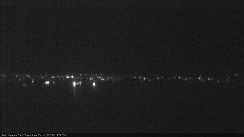Lake Travis webcam, February 15, 2017 9:30 PM CT
