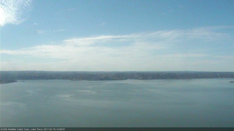 Lake Travis webcam, February 16, 2017 1:10 PM CT