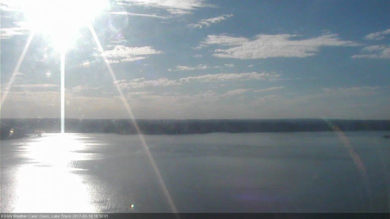 Lake Travis webcam, February 16, 2017 3:55 PM CT