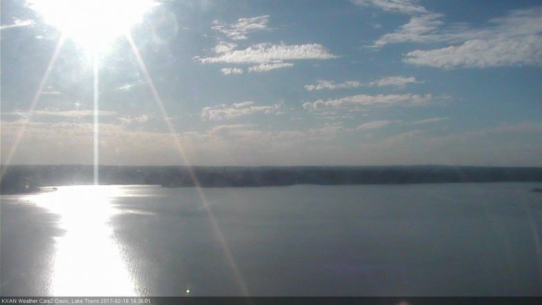 Lake Travis webcam, February 16, 2017 4:00 PM CT