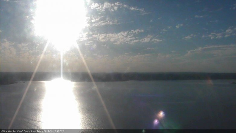 Lake Travis webcam, February 16, 2017 4:35 PM CT
