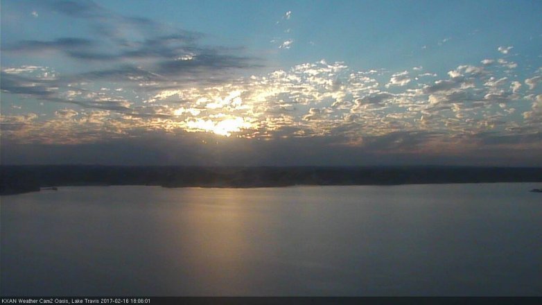 Lake Travis webcam, February 16, 2017 5:25 PM CT