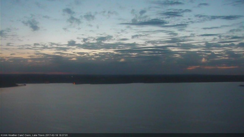 Lake Travis webcam, February 16, 2017 5:40 PM CT