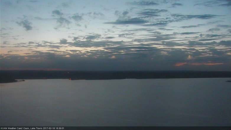 Lake Travis webcam, February 16, 2017 5:50 PM CT
