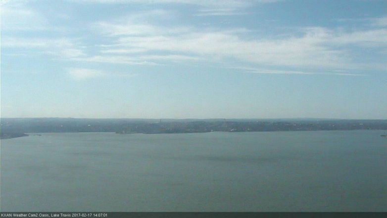 Lake Travis webcam, February 17, 2017 1:10 PM CT