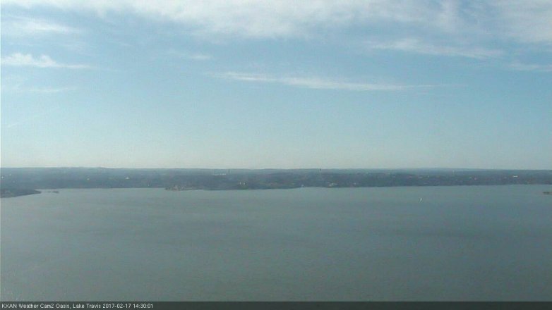 Lake Travis webcam, February 17, 2017 1:35 PM CT