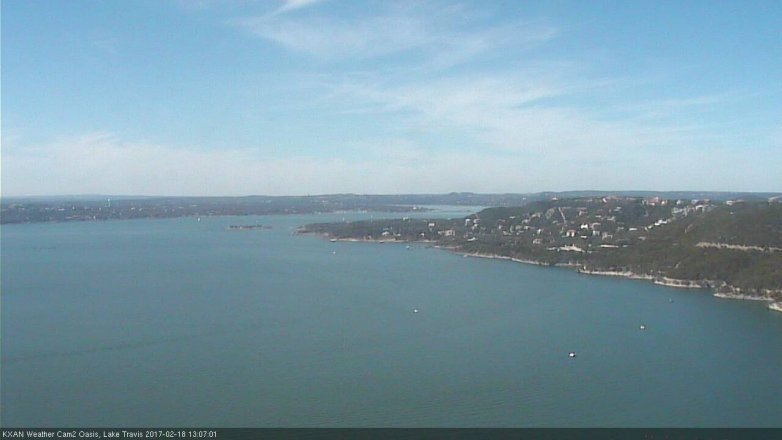 Lake Travis webcam, February 18, 2017 12:10 PM CT