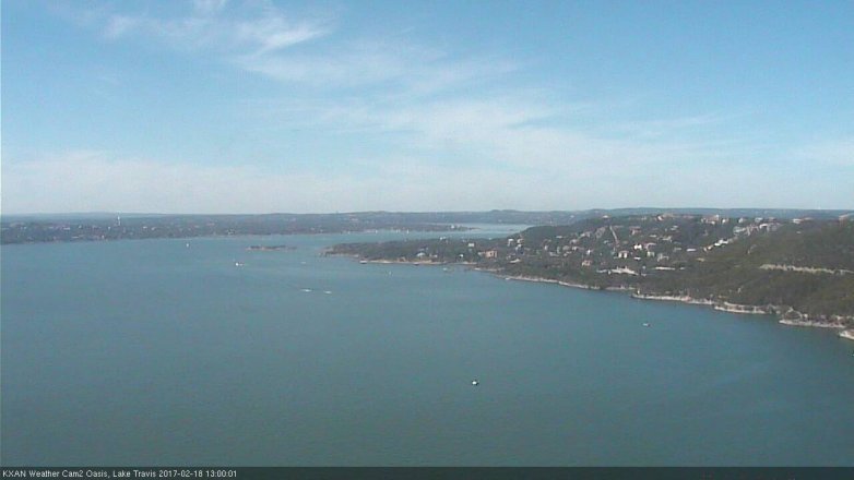 Lake Travis webcam, February 18, 2017 12:20 PM CT