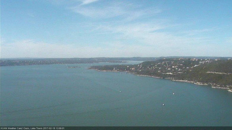 Lake Travis webcam, February 18, 2017 12:30 PM CT