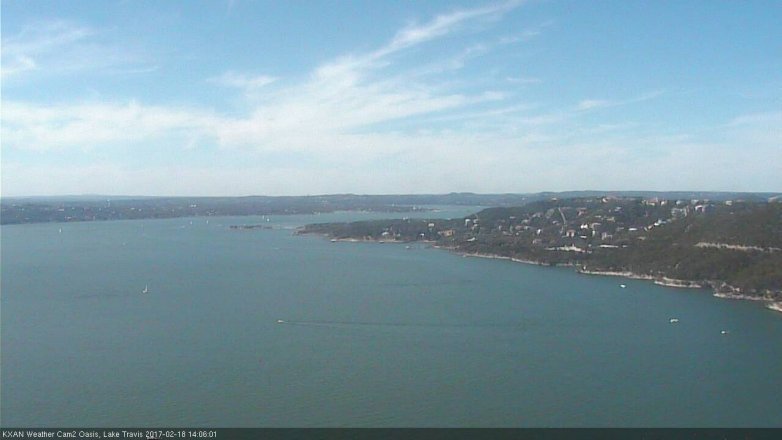 Lake Travis webcam, February 18, 2017 1:10 PM CT