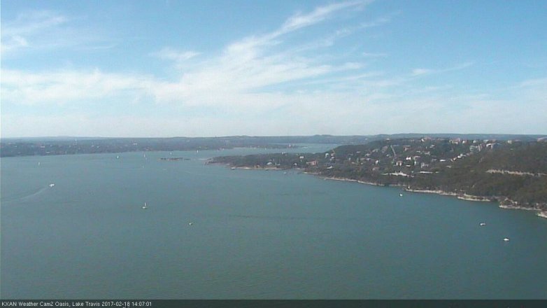 Lake Travis webcam, February 18, 2017 1:15 PM CT