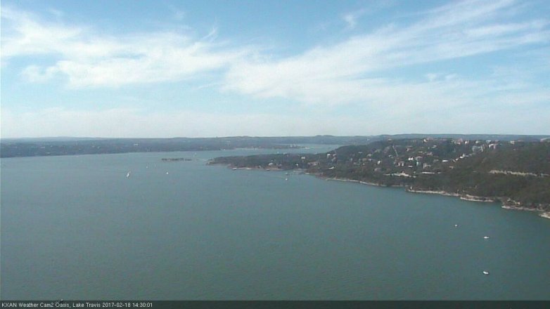 Lake Travis webcam, February 18, 2017 1:45 PM CT