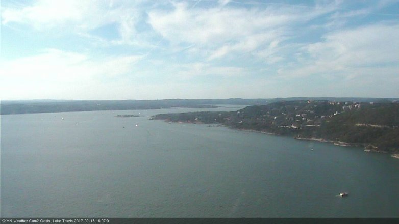 Lake Travis webcam, February 18, 2017 3:10 PM CT