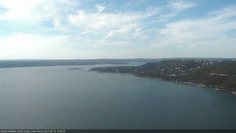 Lake Travis webcam, February 18, 2017 3:20 PM CT