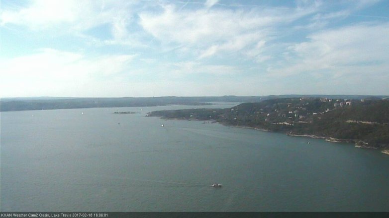 Lake Travis webcam, February 18, 2017 3:25 PM CT