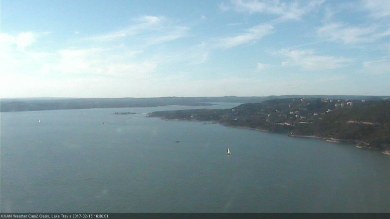 Lake Travis webcam, February 18, 2017 3:35 PM CT