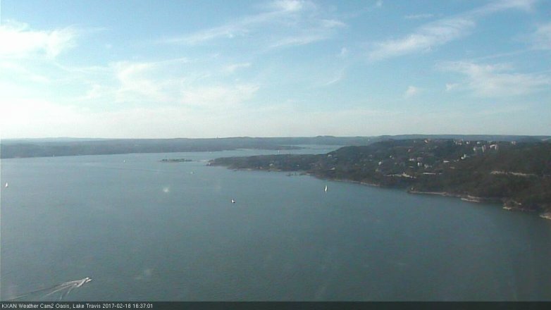 Lake Travis webcam, February 18, 2017 3:45 PM CT