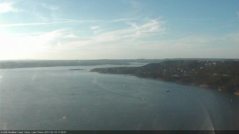 Lake Travis webcam, February 18, 2017 4:45 PM CT