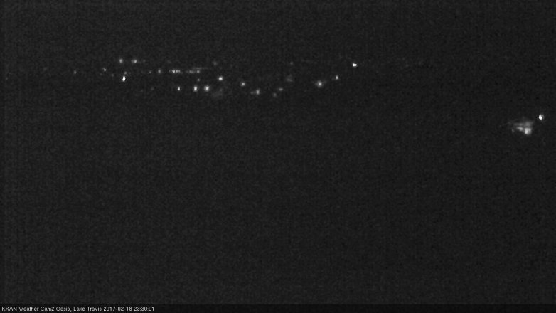 Lake Travis webcam, February 18, 2017 10:45 PM CT