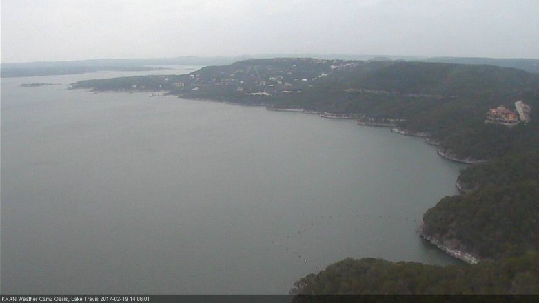 Lake Travis webcam, February 19, 2017 1:35 PM CT