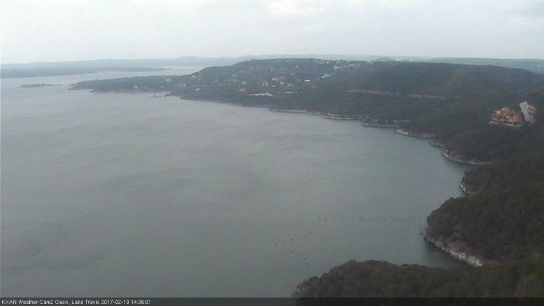 Lake Travis webcam, February 19, 2017 1:45 PM CT