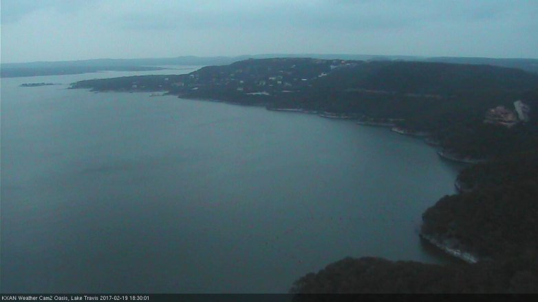 Lake Travis webcam, February 19, 2017 5:55 PM CT