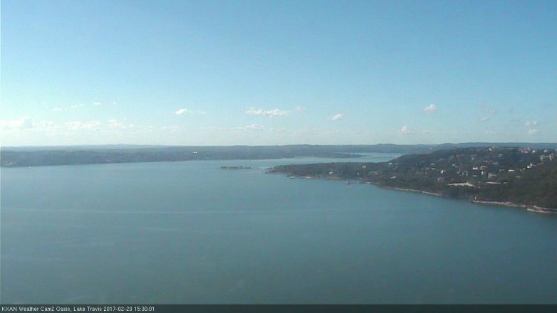Lake Travis webcam, February 20, 2017 3:00 PM CT