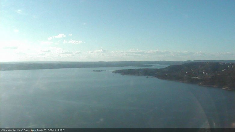 Lake Travis webcam, February 20, 2017 4:35 PM CT