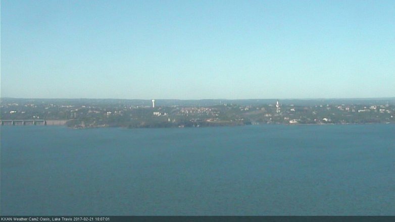 Lake Travis webcam, February 21, 2017 9:30 AM CT