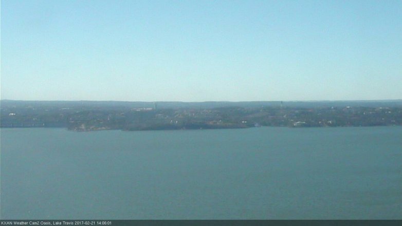 Lake Travis webcam, February 21, 2017 1:15 PM CT