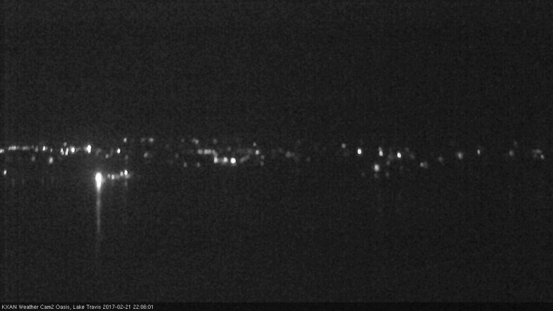 Lake Travis webcam, February 21, 2017 9:30 PM CT