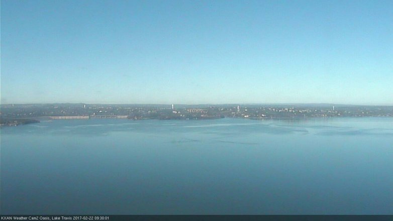 Lake Travis webcam, February 22, 2017 9:00 AM CT