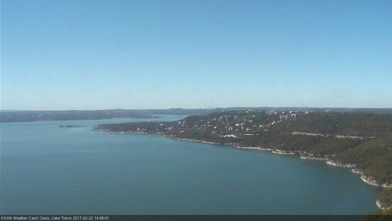 Lake Travis webcam, February 22, 2017 1:15 PM CT