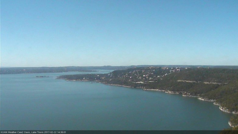 Lake Travis webcam, February 22, 2017 1:45 PM CT