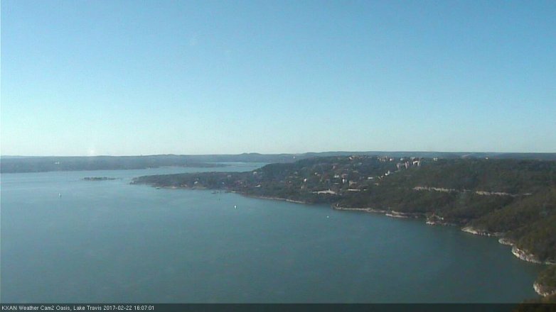 Lake Travis webcam, February 22, 2017 3:35 PM CT