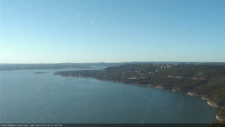 Lake Travis webcam, February 22, 2017 3:55 PM CT