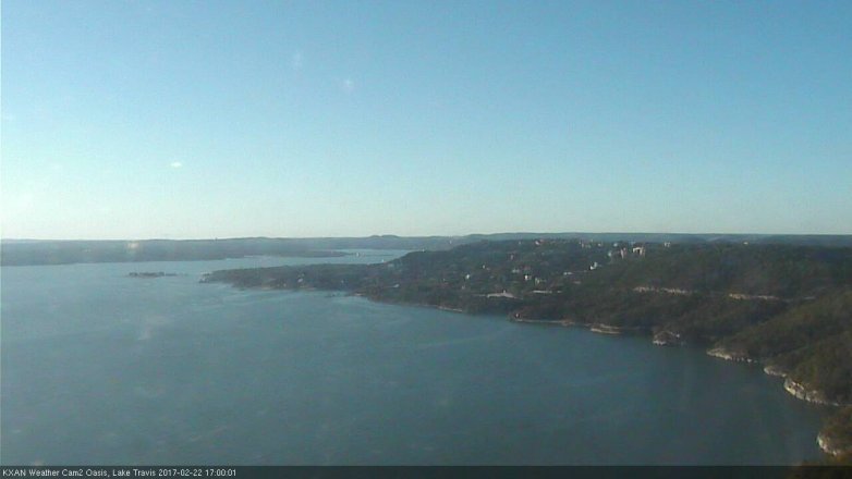 Lake Travis webcam, February 22, 2017 4:25 PM CT