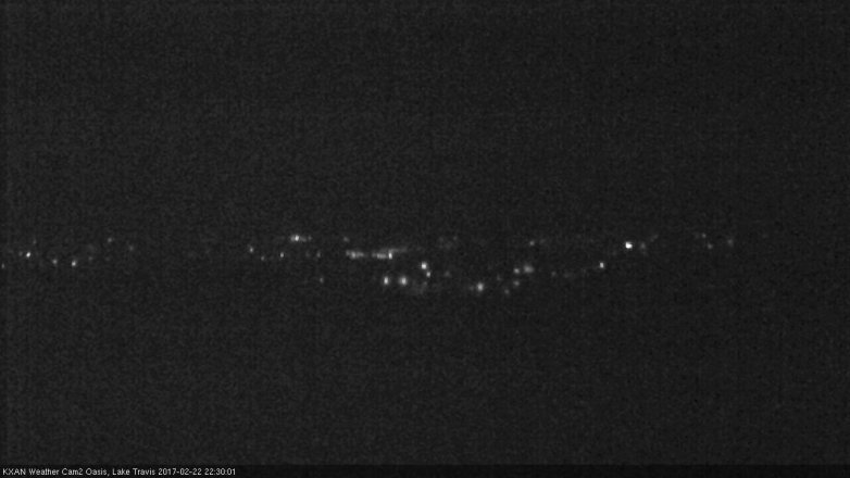 Lake Travis webcam, February 22, 2017 10:00 PM CT