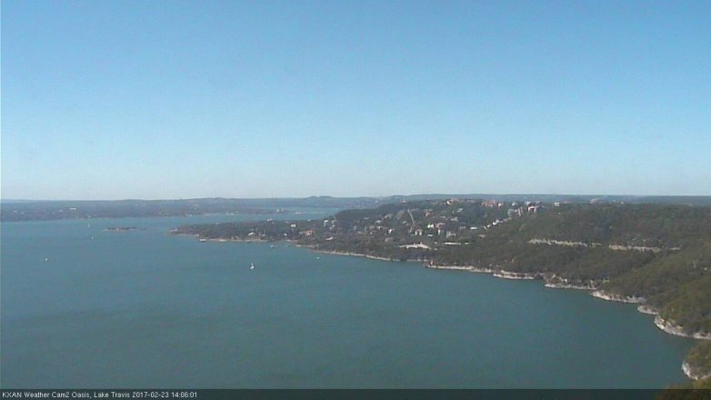 Lake Travis webcam, February 23, 2017 1:15 PM CT
